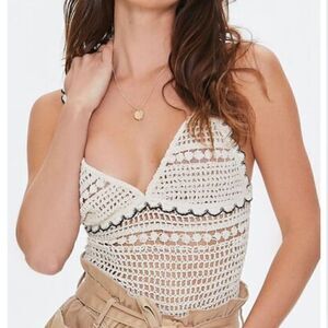 Open-Knit Crochet Cami size small shirt top S